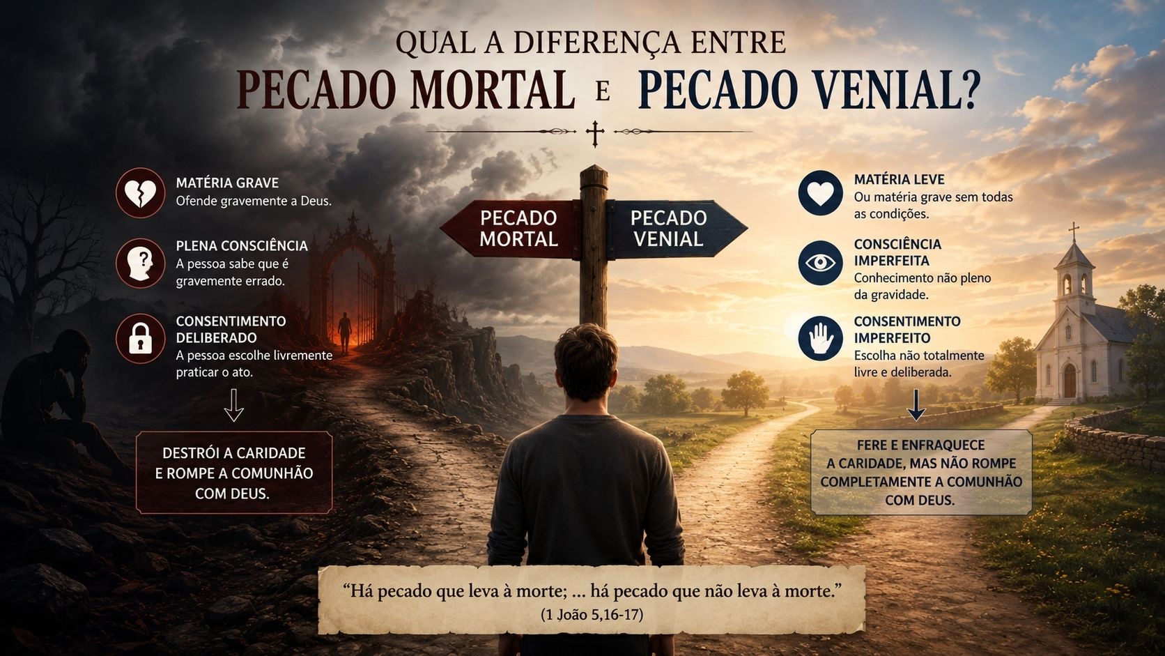 Imagem do artigo Qual a diferença entre pecado mortal e pecado venial?