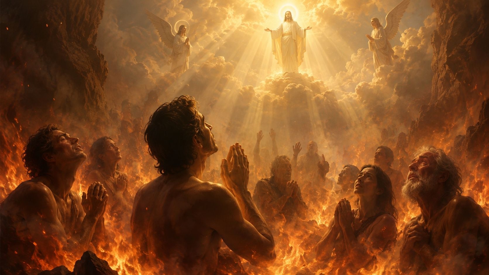 Representação artística sobre o Purgatório segundo a doutrina católica